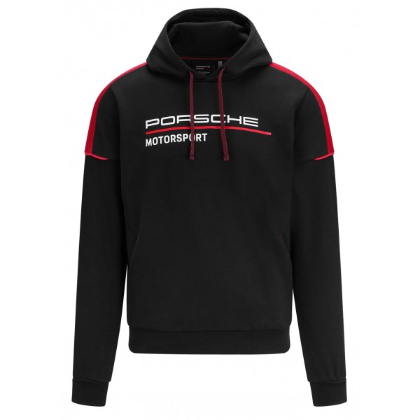 Porsche Motorsport Felpa con cappuccio nero/rosso