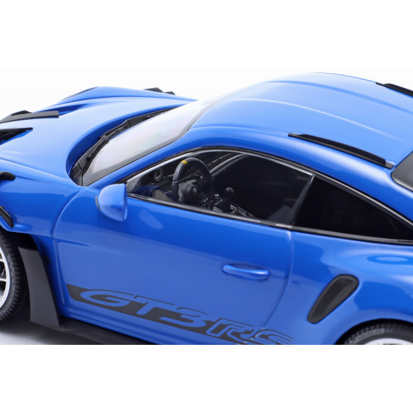 Porsche 911 (992) GT3 RS 2023 azul / plata decorativo 1/18