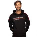 Porsche Motorsport Felpa con cappuccio nero/rosso