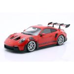 Porsche 911 (992) GT3 RS 2023 rojo / Decor plata 1/18